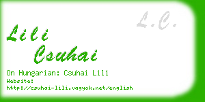 lili csuhai business card